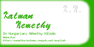 kalman nemethy business card